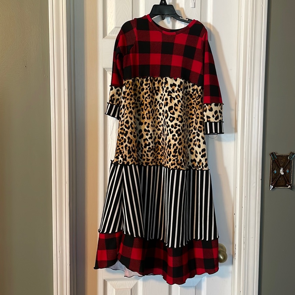 Girls custom made swing dress s 8